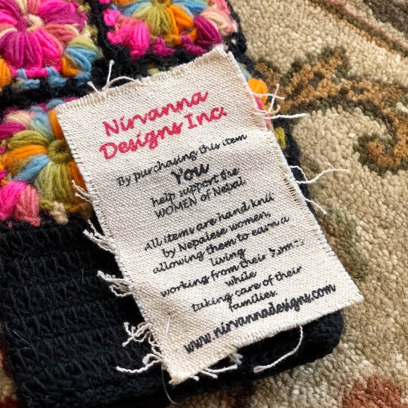 Cute Flower Colorful Knitted Hippie Leg Warmers - Picture 3 of 3